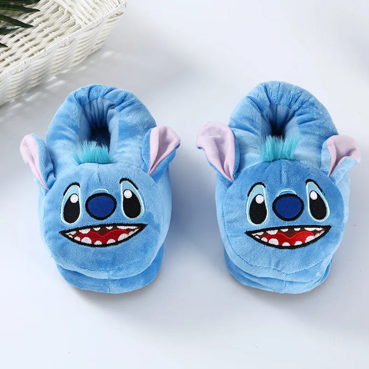 Stitch Cotton Slippers - Plush Anime Indoor Shoes for Kids & Adults