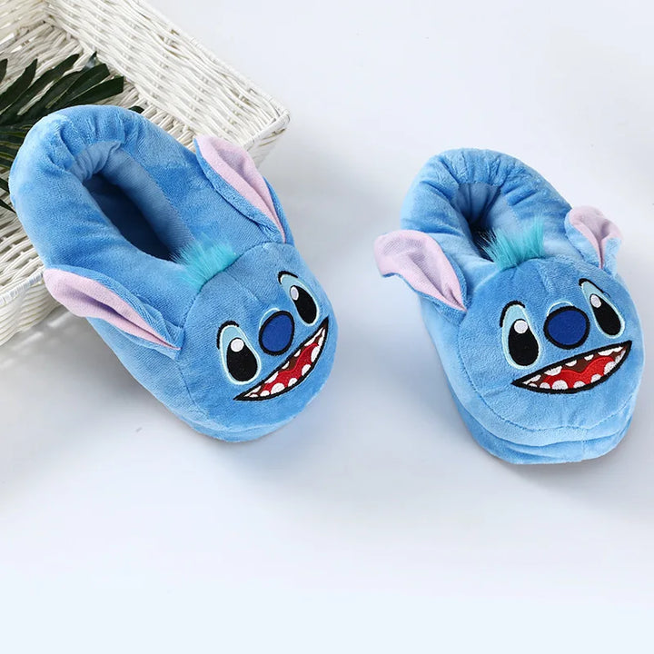 Stitch Cotton Slippers - Plush Anime Indoor Shoes for Kids & Adults