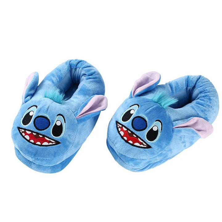 Stitch Cotton Slippers - Plush Anime Indoor Shoes for Kids & Adults