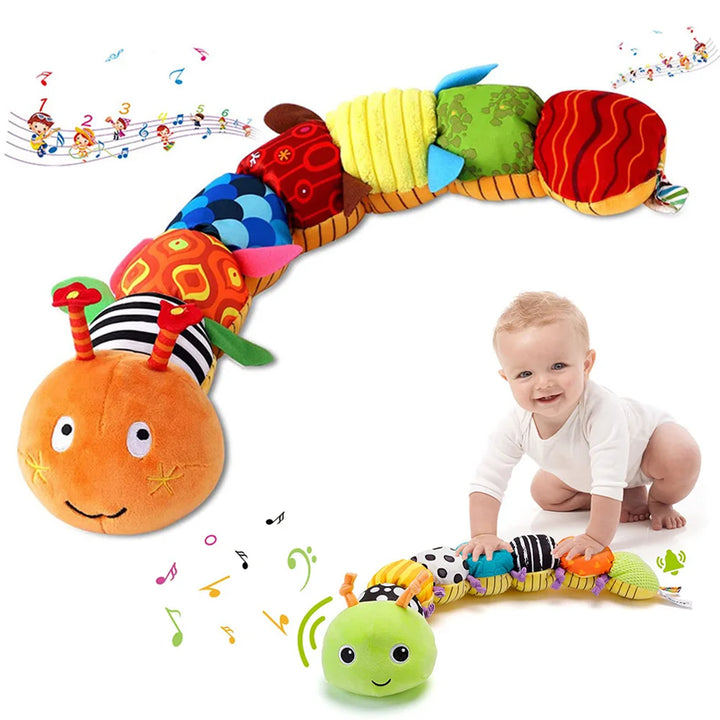 Baby Rattle Musical Caterpillar Toy - Soft Sensory Plush for Infants