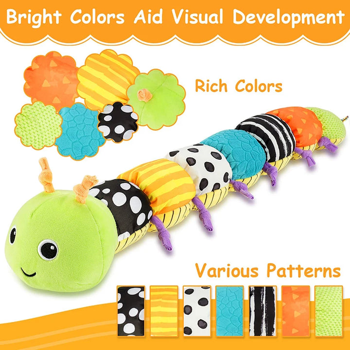 Baby Rattle Musical Caterpillar Toy - Soft Sensory Plush for Infants