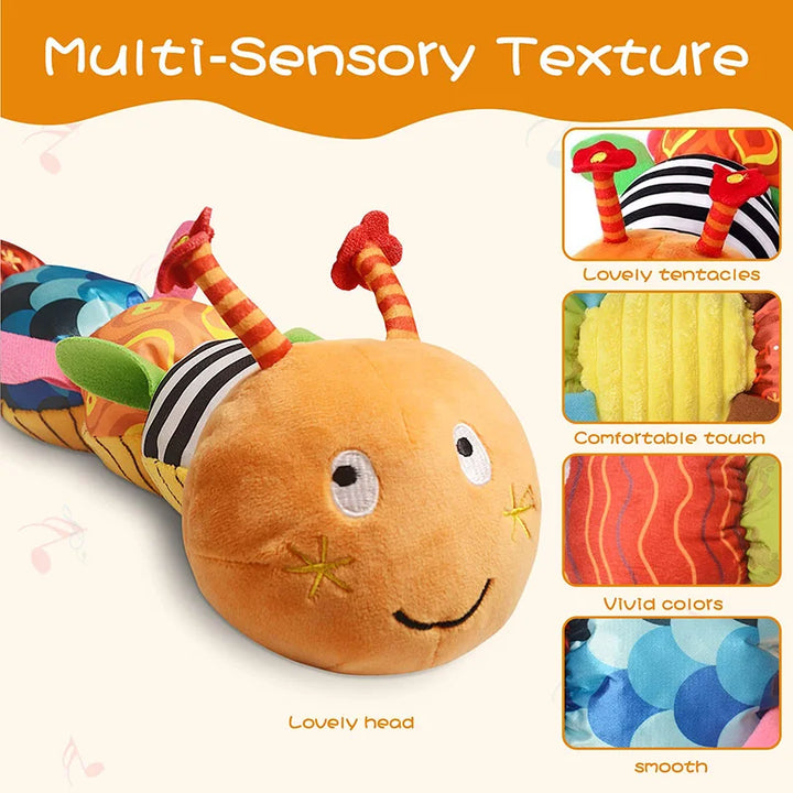 Baby Rattle Musical Caterpillar Toy - Soft Sensory Plush for Infants